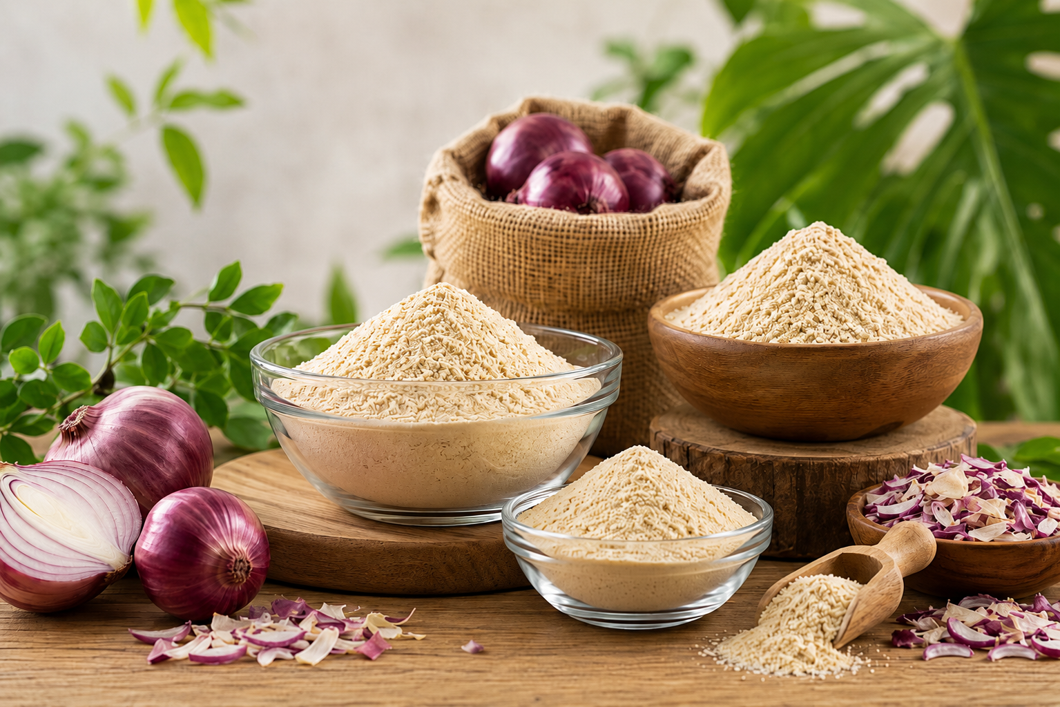 Bulk onion powder manufacturing and export facility in India