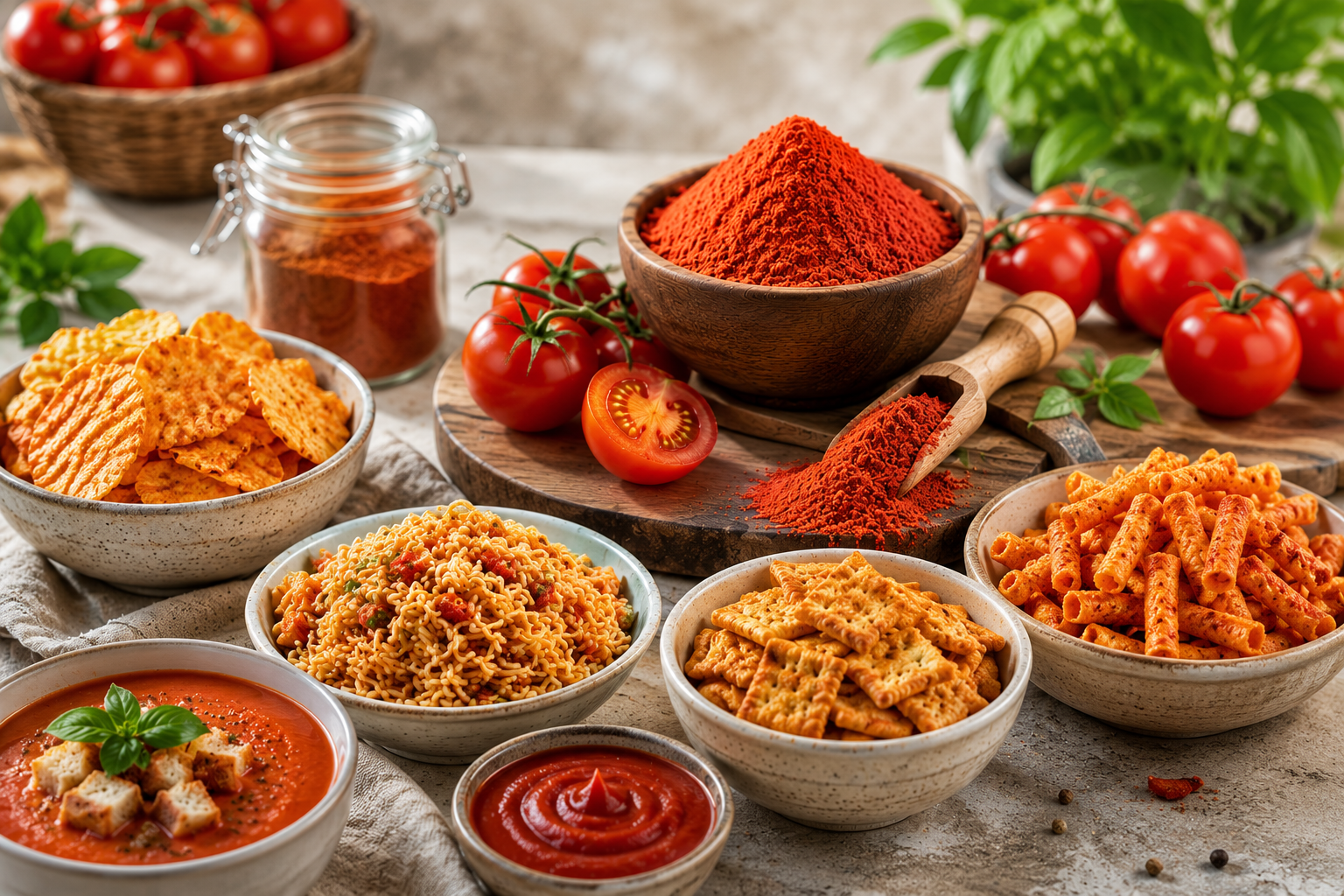 Tomato powder used in ready-to-eat food manufacturing